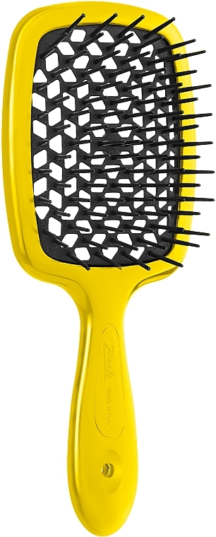 Hair Brush, black teeth, yellow - Janeke SuperBrush Small Vented Brush — photo N1