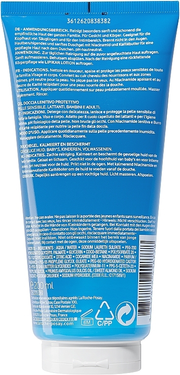 Cleansing Shower Gel for Normal & Dry Skin - La Roche-Posay Lipikar Gel Lavant — photo N5