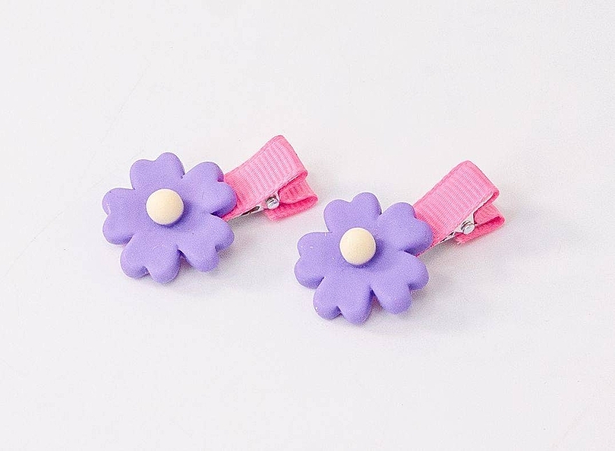 Hair Clip with Flower, purple - Lolita Accessories — photo N2