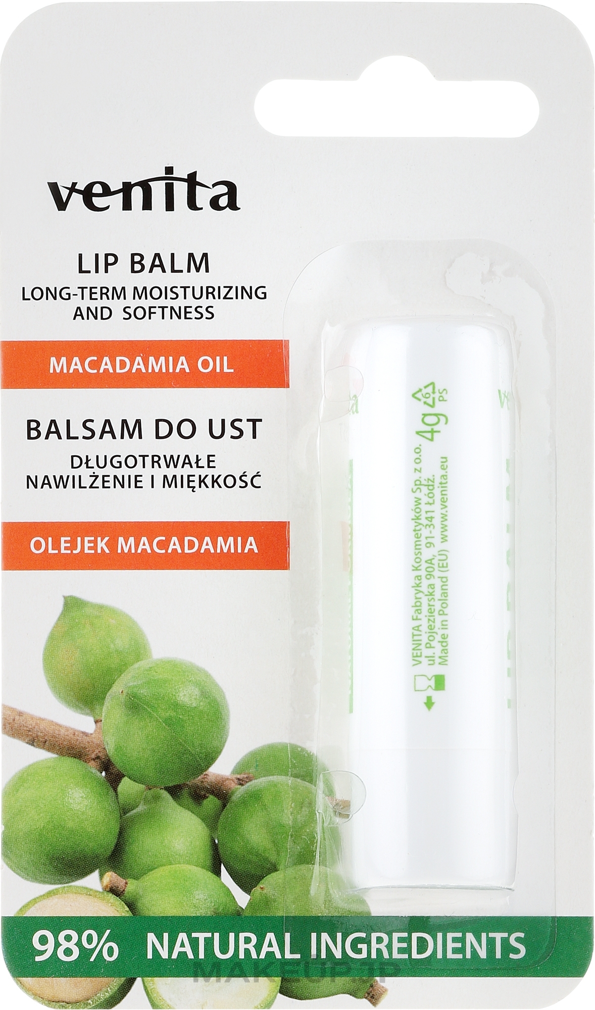 Lip Balm "Macadamia Oil" - Venita Lip Balm Macadamia Oil — photo 4 g