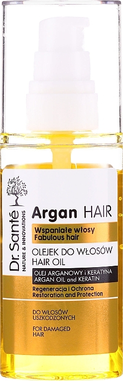 Argan Oil & Keratin Hair Oil "Repair & Protection" - Dr. Sante Argan Hair — photo N2