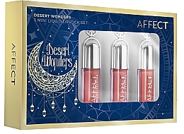 Fragrances, Perfumes, Cosmetics Affect Cosmetics Desert Wonders 3 Mini Liquids Lipsticks Set (lipstick/3x1,8ml) - Set