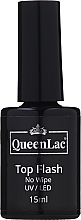 Fragrances, Perfumes, Cosmetics No Wipe Gel Polish Top Coat - QueenLac Top Flash No Wipe UV/LED