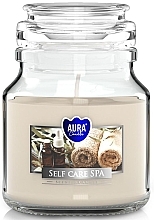 Scented Candle in Jar 'Spa Care' - Bispol Aura Scented Candle Self Care Spa — photo N1