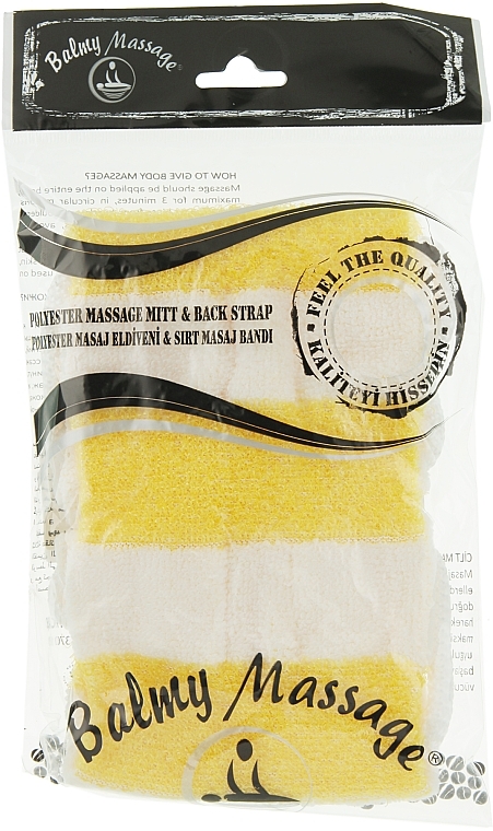 Polyester Massage Mitt & Back Strap, yellow - Balmy Naturel — photo N1