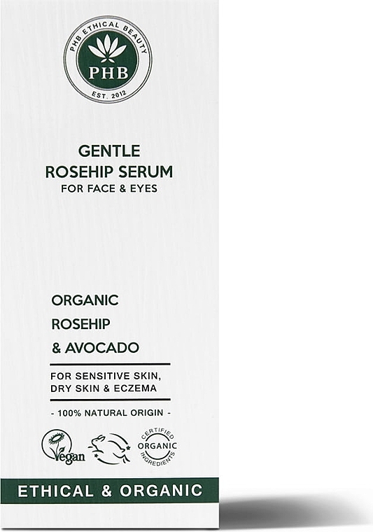 Face & Eye Serum for Dry & Sensitive Skin - PHB Ethical Beauty Gentle Rosehip Face & Eye Serum — photo N1