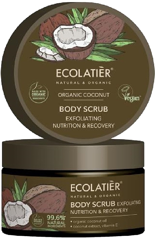 Body Scrub "Nourishing & Recovery" - Ecolatier Organic Coconut Body Scrub — photo N1