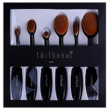 Fragrances, Perfumes, Cosmetics Makeup Brush Set, 6 pcs, black handle - Lila Rossa