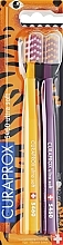 Tiger Edition Toothbrush Set, 2 pcs, yellow + purple - Curaprox Ultra Soft CS 5460 — photo N1