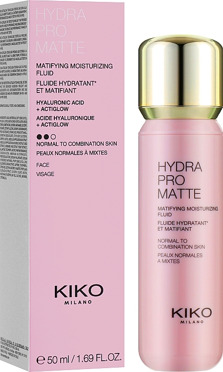 Moisturizing Mattifying Face Fluid - Kiko Milano Hydra Pro Matte Moisturising Fluid — photo N2