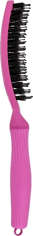 Curved Blow-Out Hair Brush, pink - Olivia Garden Fingerbrush Think Pink 2022 Bright Pink — photo N2