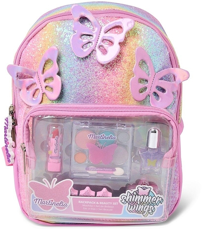 Set, 6 products - Martinelia Shimmer Wings Bagpack & Beauty Set — photo N1