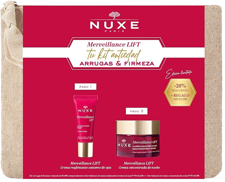 キット - Nuxe Merveillance Lift Night (cr/50ml + eye/cr/15ml + bag/1pc) — photo N1