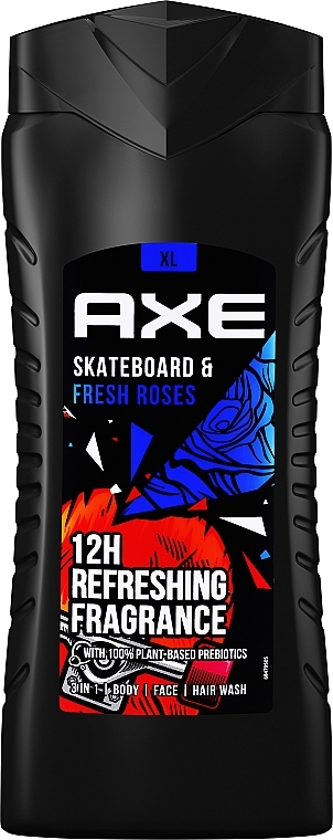 3in1 Shower Gel - Axe Skateboard & Fresh Roses 3 In 1 Body Wash — photo N1