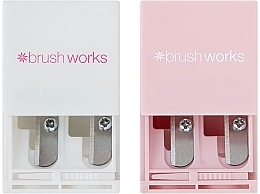 Sharpener Set, white and pink - Brushworks Cosmetic Pencil Sharpener Duo — photo N2