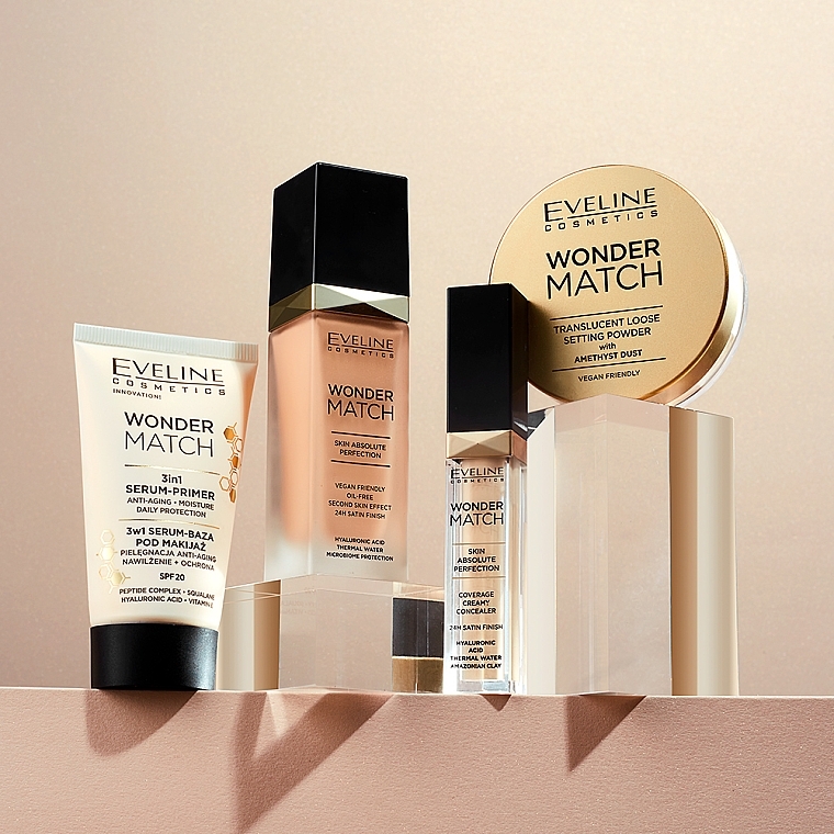 3in1 Face Primer - Eveline Cosmetics Wonder Match 3in1 Serum-Primer SPF20 — photo N3