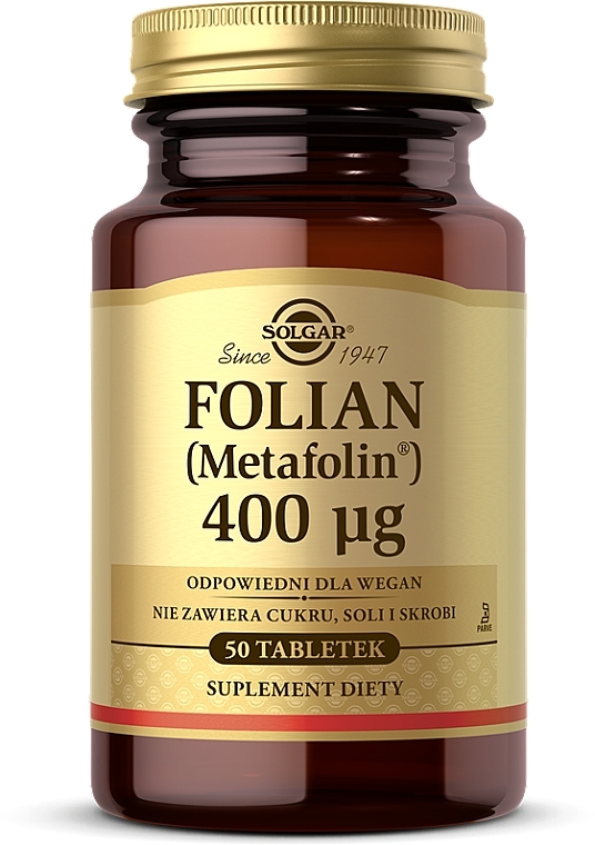 Dietary Supplement "Folic Acid" (Metafolin 400mcg) - Solgar Health & Beauty Folate 666 MCG DFE Metafolin — photo N1