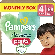 Harmonie Pants Diapers, size 4, 9-15 kg, 168 pcs. - Pampers — photo N1