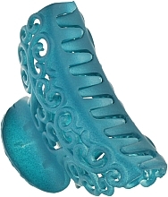 Fragrances, Perfumes, Cosmetics Medium Claw Clip "Openwork", HA-1223, blue - La Rosa