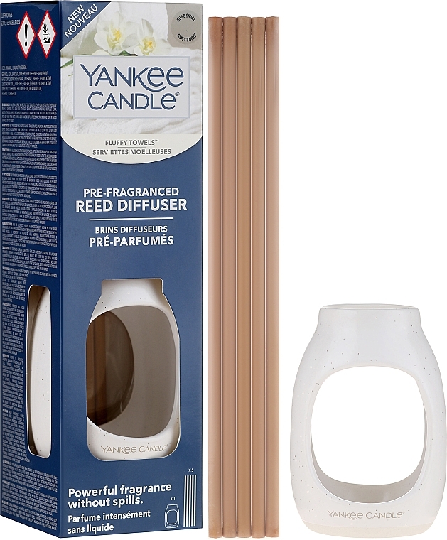 Reed Diffuser - Yankee Candle Fluffy Towels Pre-Fragranced Reed Diffuser — photo N1