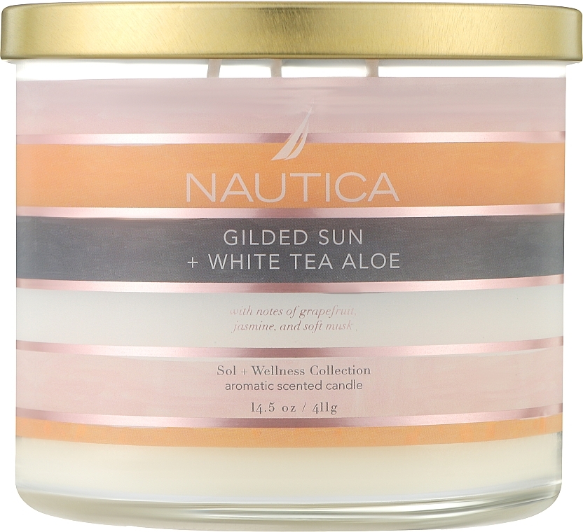 Scented Candle - Nautica Candle Gilded Sun & White Tea Aloe Scented Candle — photo N1