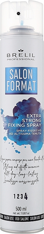 Extra Strong Hold Hair Spray - Brelil Salon Format Extra Strong Fixing Spray — photo N1