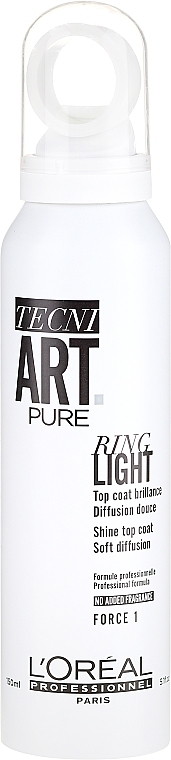 Hair Shine Fix Spray - L'Oreal Professionnel Tecni.art Pure Ring Light Top Coat Brilliance — photo N1