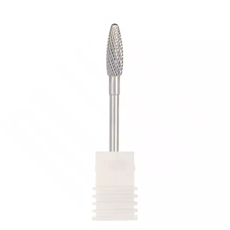 Cone Carbide Nail Drill Bit, white - Sleek Shine — photo N1