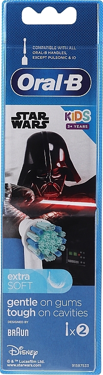 Kids Replacement Brush Heads, 2-Count, White - Oral-B Electric Toothbrush Star Wars — photo N13