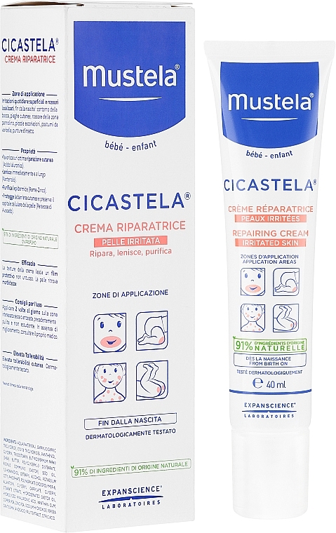 Repair Irritated Skin Cream - Mustela Cicastela Repairing Cream Irritated Skin — photo N2