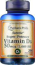 Fragrances, Perfumes, Cosmetics Supplement 'Vitamin D3', 50 mcg - Puritan's Pride Premium Sunvite Super-Potency Vitamin D3 2000 IU