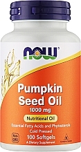 Pumpkin seed Oil, 1000 mg - Now Foods Pumpkin Seed Oil — photo N1