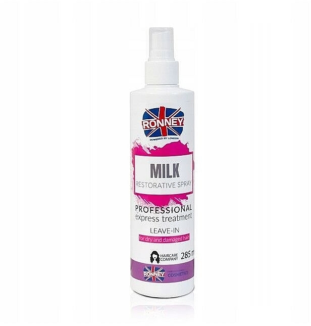 Regenerating Leave-In Spray for Dry & Damaged Hair - Ronney Professional Milk Restorative Spray — photo N1