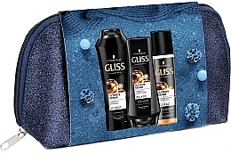 Fragrances, Perfumes, Cosmetics Set - Gliss Kur Ultimate Repair Bag Set (shm/250ml + hair/cond/200ml + express/hair/cond/200ml + bag)