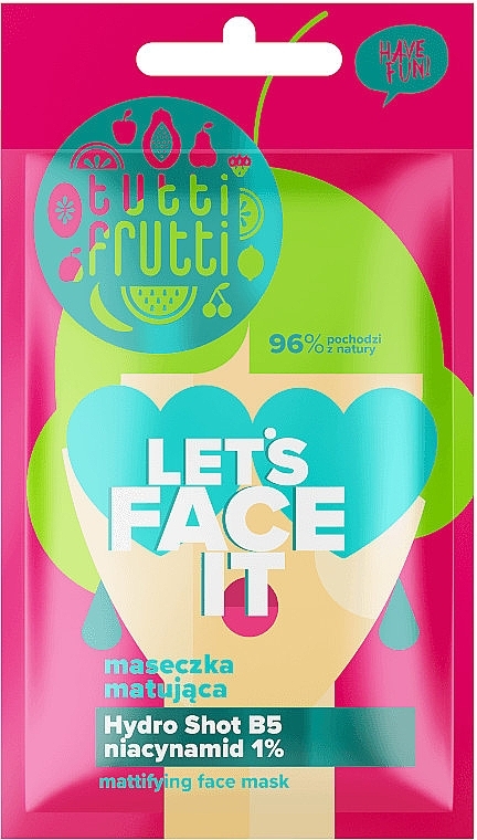 Mattifying Face Mask - Farmona Tutti Frutti Let`s Face It Mattifying Face Mask — photo N1