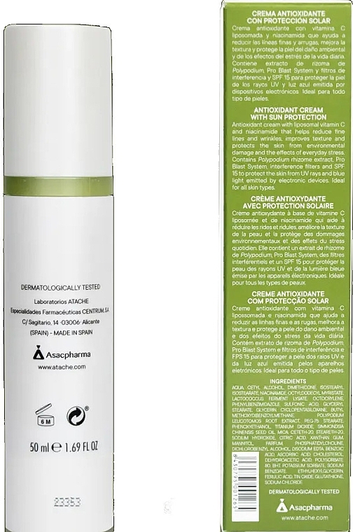 Antioxidant Sunscreen - Atache C Vital Blast Antioxidant & Cellular Protection Cream — photo N2