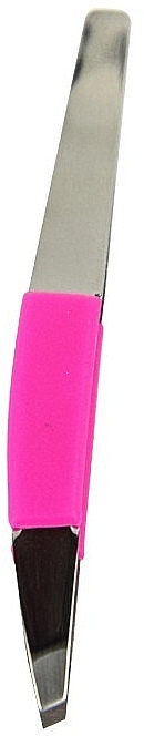 Beveled Tweezers "Neon Chic", 4107, pink - Donegal Slant Tip Tweezers — photo N1