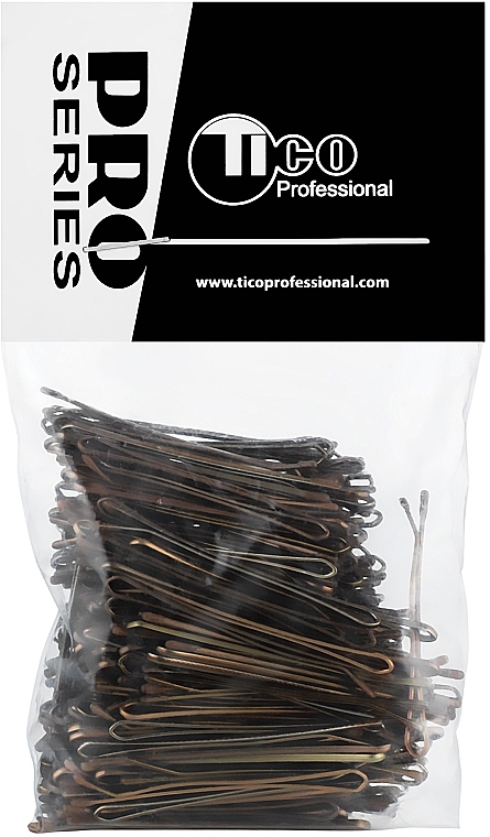 Straight Hair Grips, 40 mm, brown - Tico Professional — photo N2