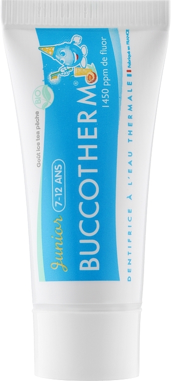 Organic Kids Tooth Gel with Thermal Water 'Junior. Peach Iced Tea', 7-12 years - Buccotherm — photo N1