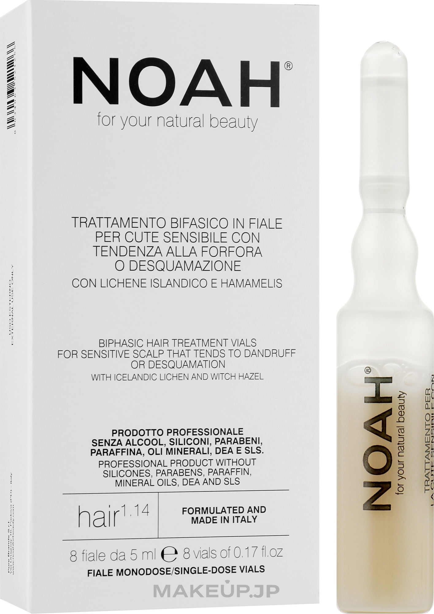 Biphasic Hair Treatment Serum for Sensitive, Flaky Skin - Noah Bifasic Hair Treatment Vials for Sensitive Scalp — photo 8 x 5 ml