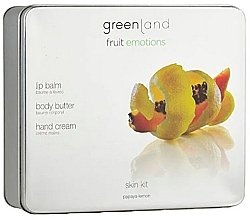 Fragrances, Perfumes, Cosmetics Set - Greenland Green Land Papaya Skin Kit (lip/balm/3.9g + body/butter/120ml + hand/cream/75ml)