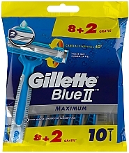 Disposable Razor Set, 8+2pcs - Gillette Blue II Maximum — photo N1