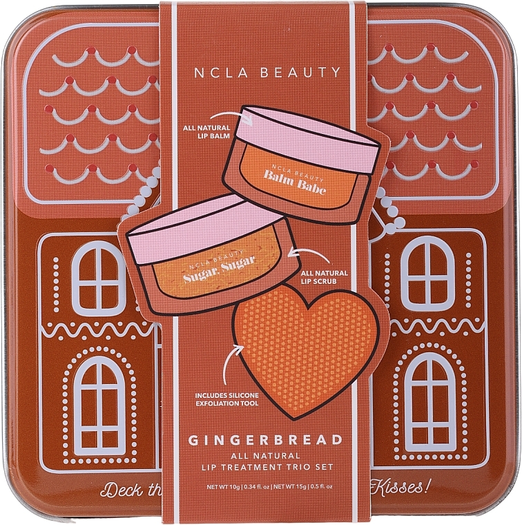 Set - NCLA Beauty Gingerbread (l/balm/10ml + l/scrub/15ml + massager) — photo N1