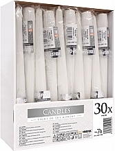 Fragrances, Perfumes, Cosmetics Table Candles Set 245x30mm, 30 pcs, white - Bispol