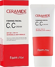 Fragrances, Perfumes, Cosmetics Firming Ceramide Facial CC Cream SPF50+ - Farmstay Ceramide Firming Facial CC Cream
