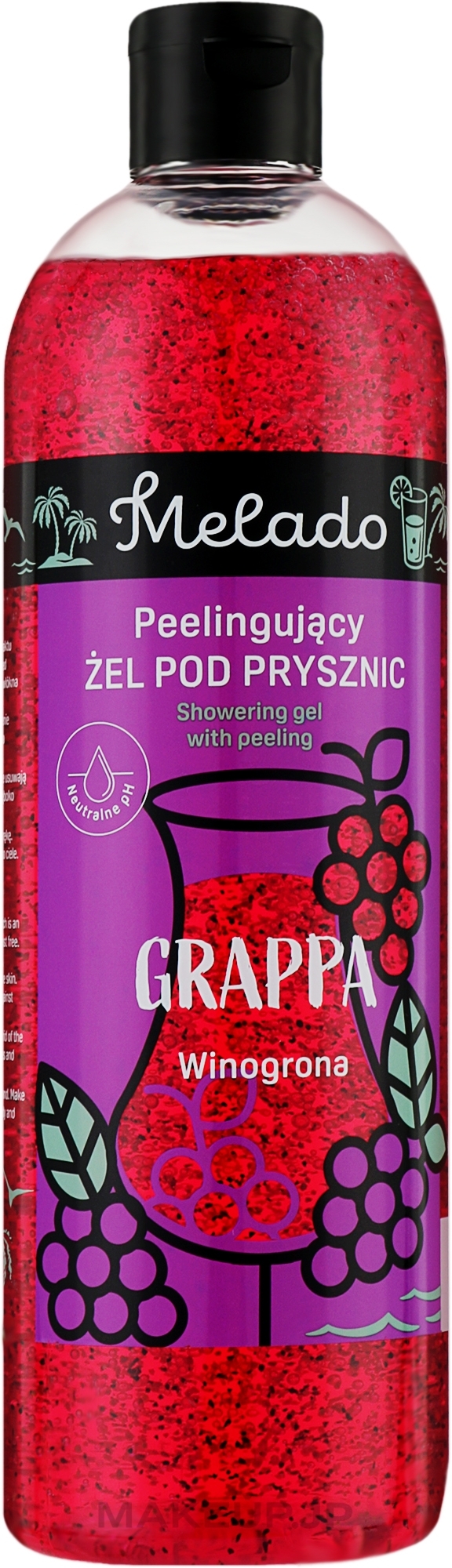 Peeling Shower Gel 'Grappa' - Natigo Melado Shower Gel Grape — photo 500 ml