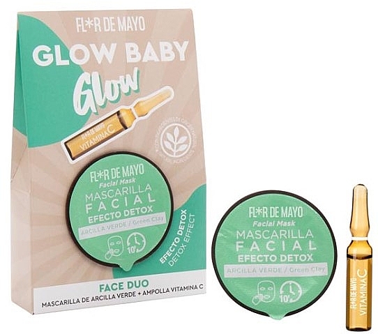 Set - Flor De Mayo Glow Baby Glow Face Set (mask/10ml + amp/2ml) — photo N1