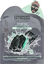 Fragrances, Perfumes, Cosmetics Detox Mask "Charcoal and Sea Salt" - Freeman Detoxifying Sheet Mask