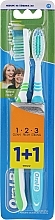 Fragrances, Perfumes, Cosmetics Medium Toothbrush Set, blue + green - Oral-B 1 2 3 Natural Fresh 40 Medium 1 + 1