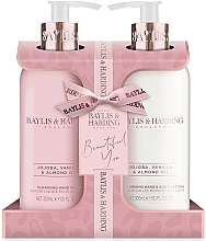 Fragrances, Perfumes, Cosmetics Set - Baylis & Harding Jojoba, Vanilla & Almond Oil (h/wash/300ml + h/b/lot/300ml)